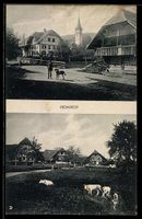 AK Meikirch, Ortspartie mit Blick auf den Kirchturm