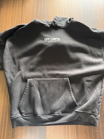 Schwarzer Hoodie, Kapuzenpullover, Gr. XS