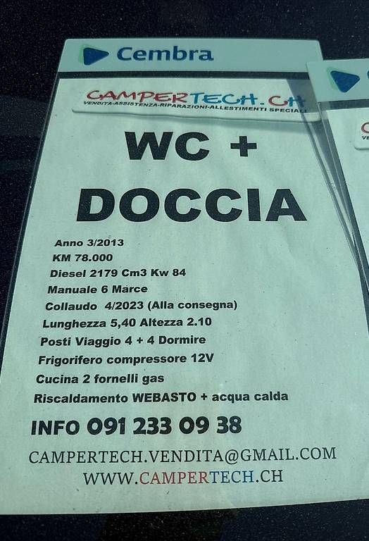CDs: VAN compatto con WC + DOCCIA – D'occasion à S. Antonino par Campertech 9