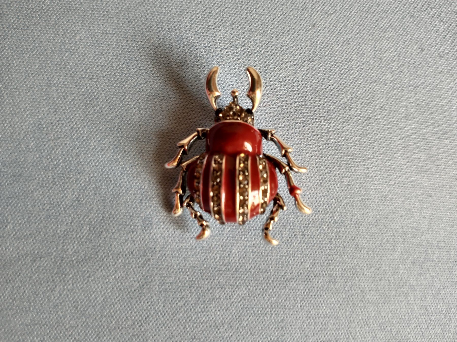 Spille & Fermagli: Brosche Käfer rot goldfarben mit Strasssteinen – Nuovo (secondo la descrizione) da Löhningen venduto da Chimae67 5