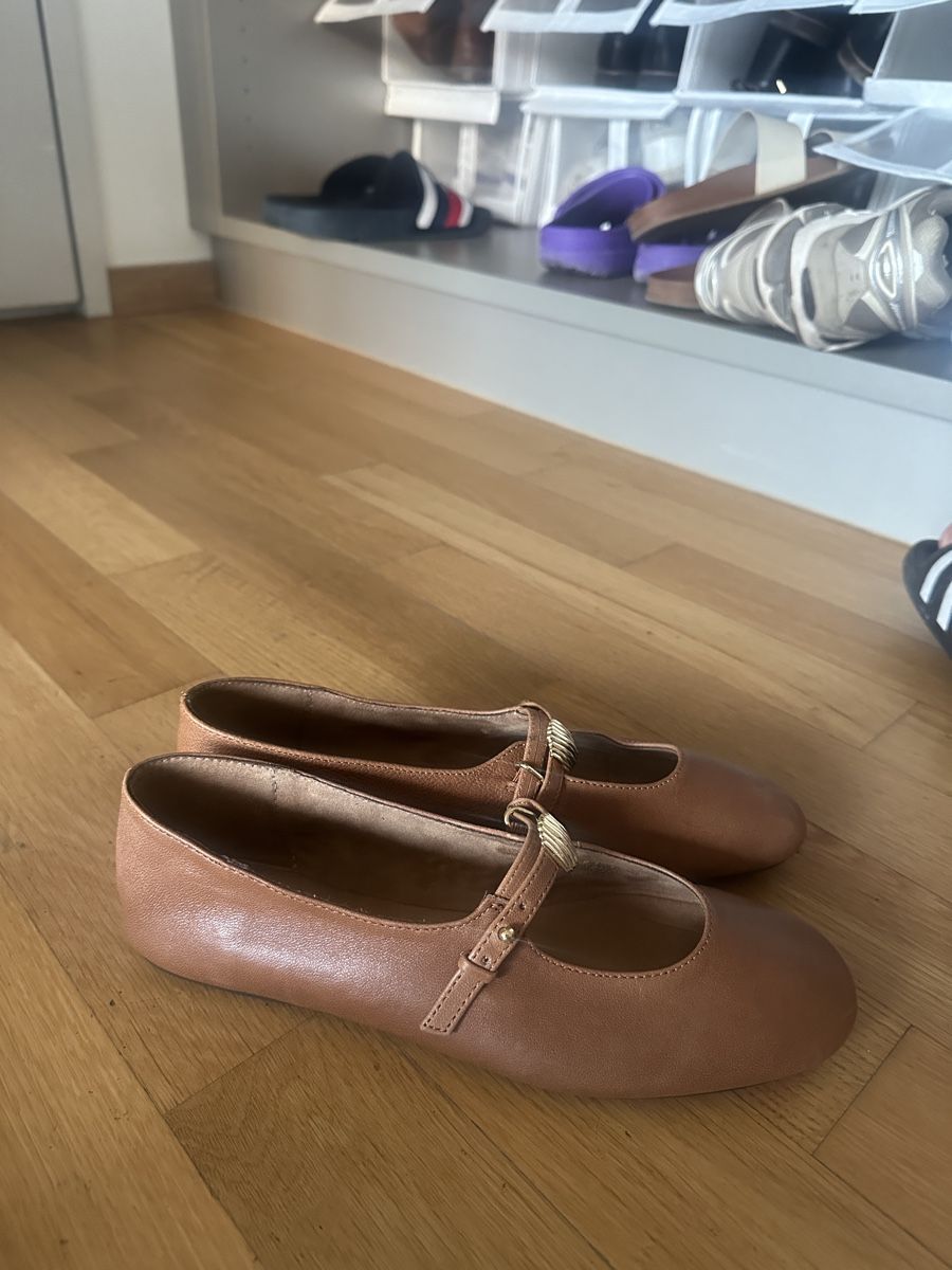 Zara Scarpe da donna: Zara Ballerina Leder braun – Usato da Zürich venduto da Luzern033