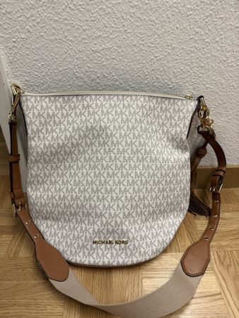 Umhängetasche Michael Kors Logo Print weiss Neu