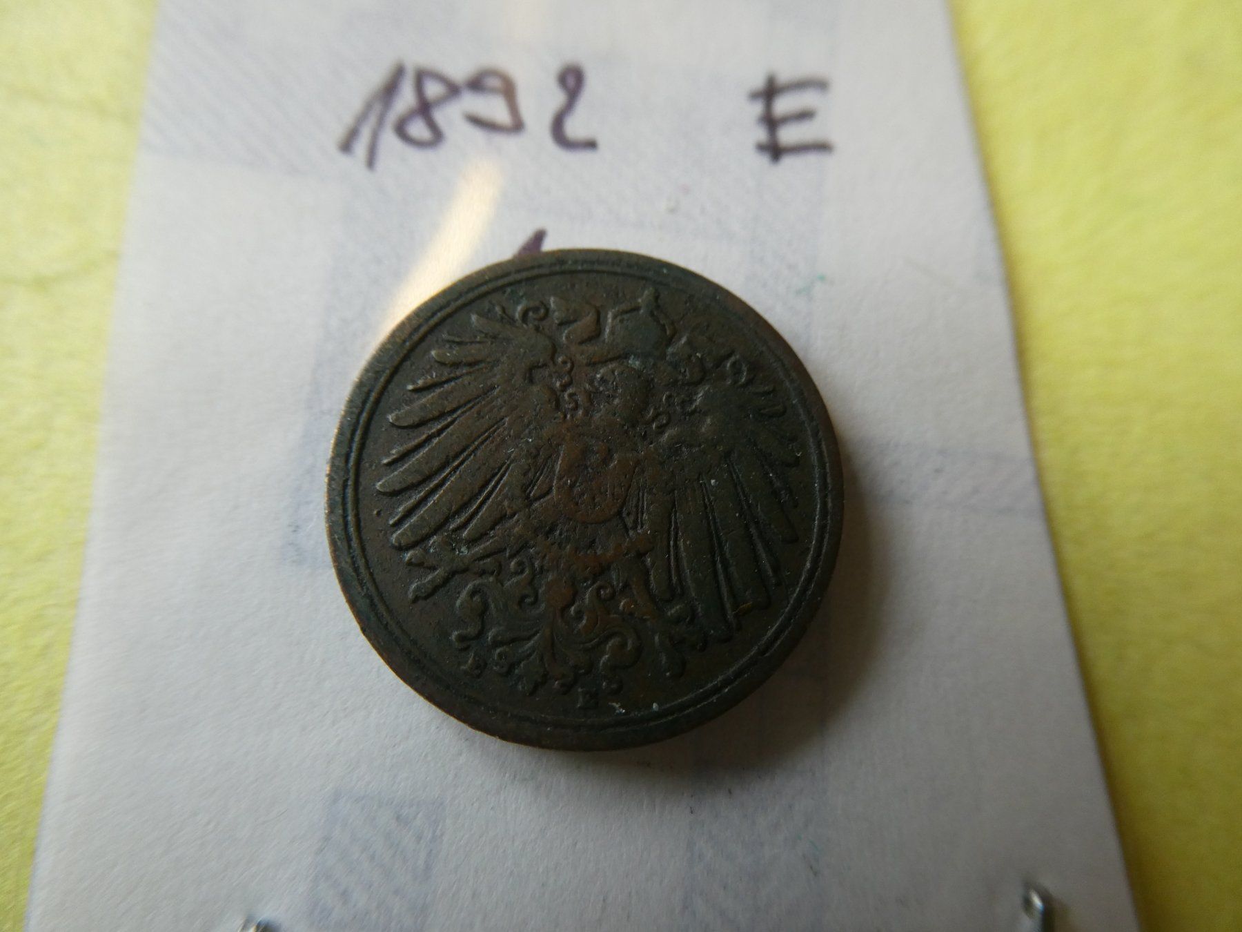 Tutti le monete: Dt. Reich 1892 E, 1 Pfennig – Usato da Hinterforst venduto da rohusri 1