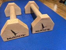 Muscle Up Liegestützgriffe aus Holz, neuwertig! 💪