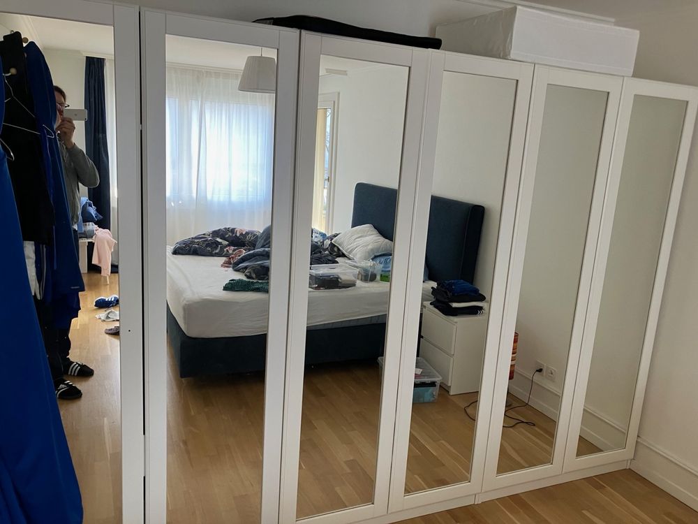 IKEA PAX weiss mit Tyssedal Spiegeltür - 1m x 2m x 58cm (D'occasion) à ...