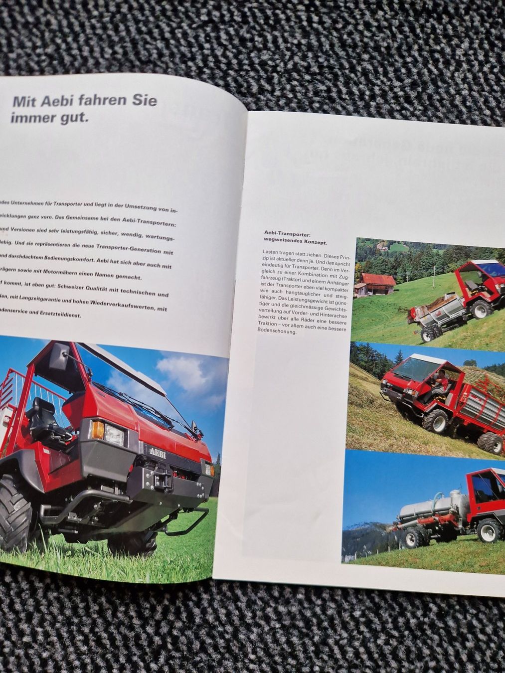 Aebi Trattori: Original Prospekt Aebi Transporter Übersicht – Usato da Dürnten venduto da Bachtel84 1