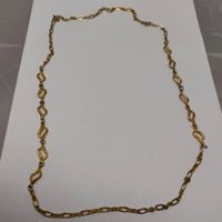 Superbe Collier Sautoir Vintage Maillons Dorés Texturés #C5