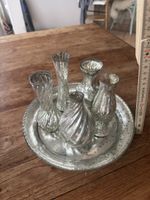 Silber-Vasen-Set mit Tablett Deko Fruehling Landhausstil (50