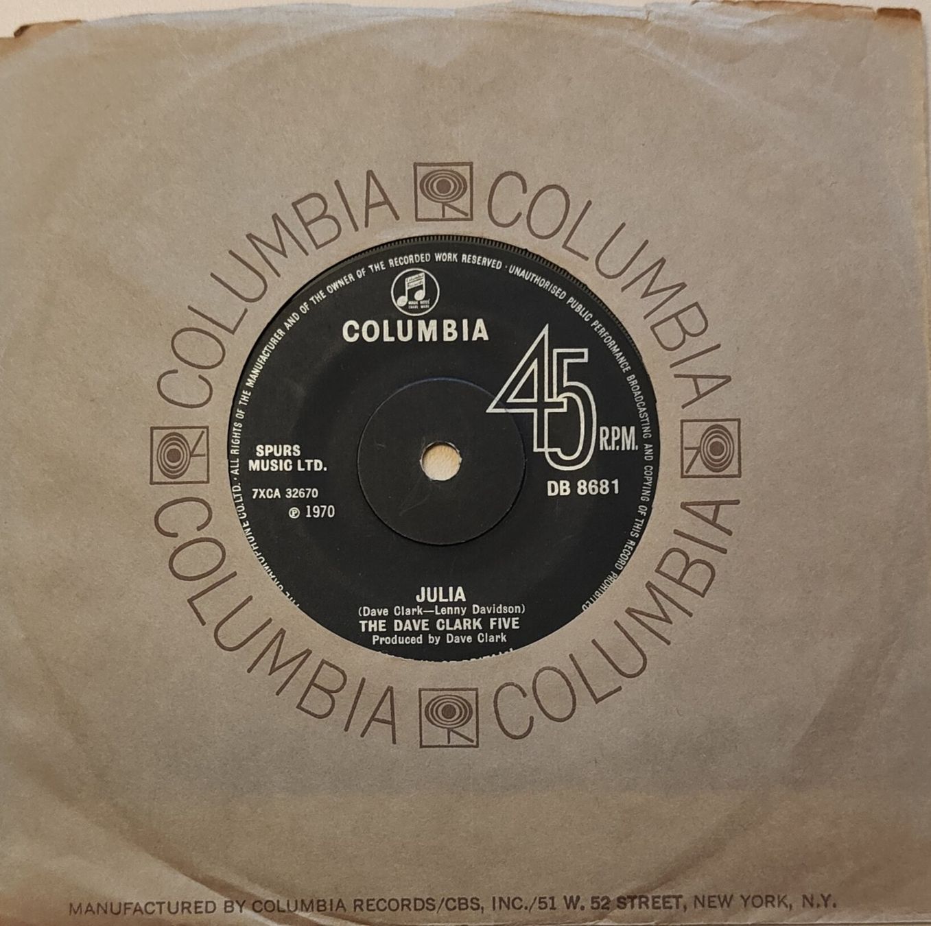 Schallplatten: Vinyl-Single Dave Clark Five - Julia – Gebraucht aus Langenthal von Modo39