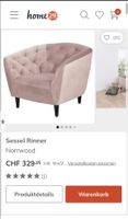 Sessel Rinner Norrwood, samtrose, neuwertig