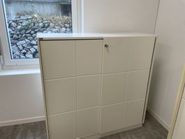 EFG Büroschrank mit Schiebetüren – 160 cm breit, Ahorn