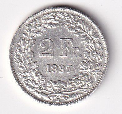 Tutti le monete: 2 Franken 1937 rar – Usato da Neuchâtel venduto da karlpierrino
