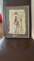 Papyrusbild Isis und der Pharao, Ägypten, gerahmt