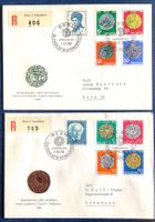 1962-64 / Pro Patria Alte Schweizer Münzen auf 2 R-FDC