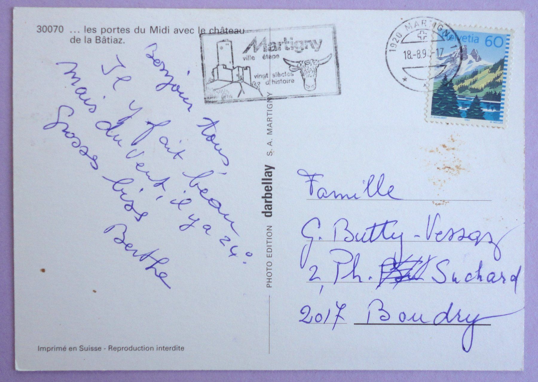 Cartes postales: Martigny – Défectueux à Fétigny par Billy2miny 1