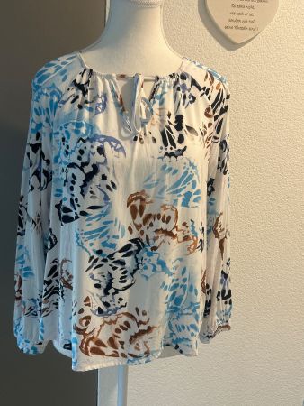 Blusenshirt weiss mit Muster von Broadway Gr. XS