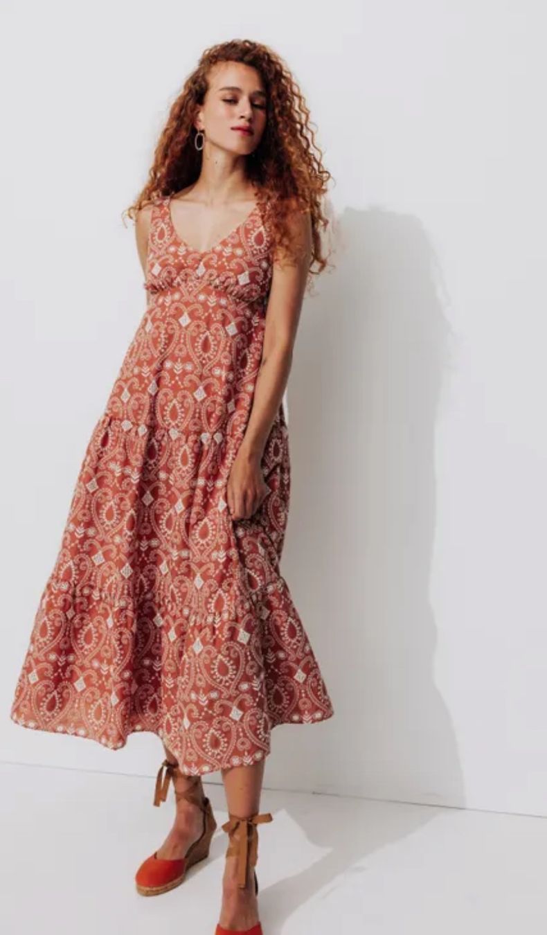 Promod Vestiti: Midikleid Maxikleid Broderie braun – Usato da Luzern venduto da maschmo 5