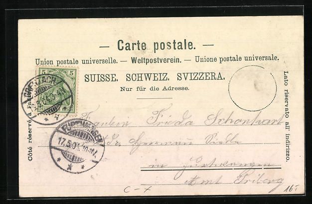 Cartoline postali: AK St. Chrischona, Kurhaus, Kirche, 1904 – Usato da Berlin venduto da bartko-reher 1