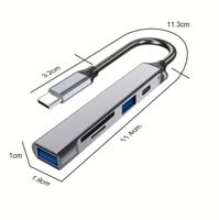USB-C Hub 5in1 – USB 3.0, Kartenleser, Typ-C PD