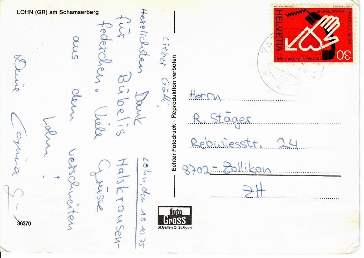 Cartes postales: Lohn GR – D'occasion à Hochdorf par Ziegel-16 1
