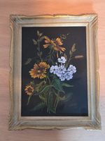 Vintage Blumenbild Goldrahmen – Stillleben floral – 23 x 29