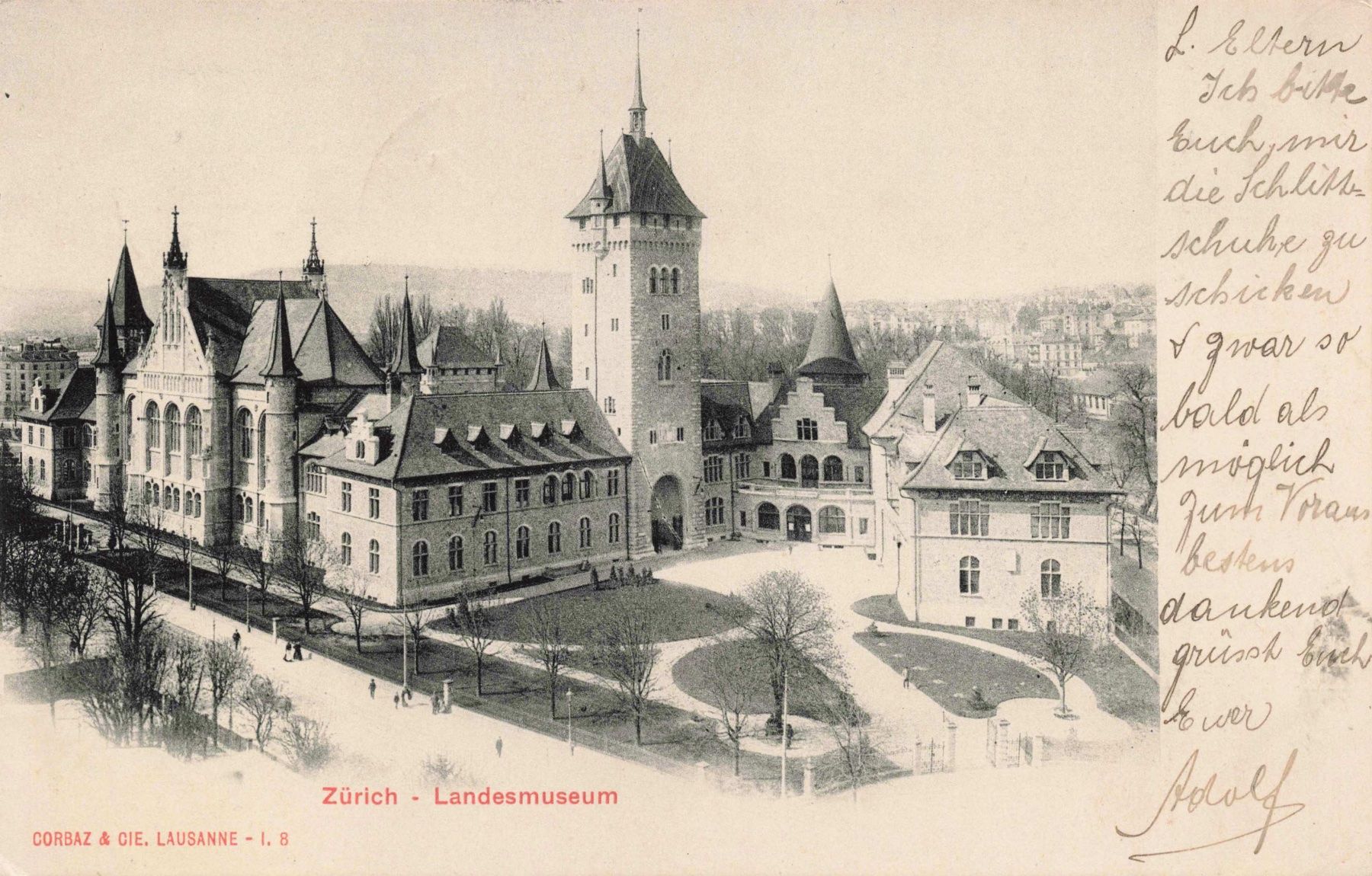 Cartoline postali: Zurich Landesmuseum – Usato da Biasca venduto da Blenio71
