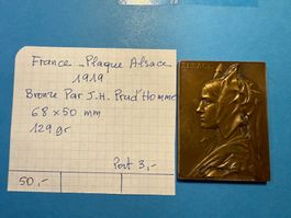 FRANCE : PLAQUE ALSACE 1919