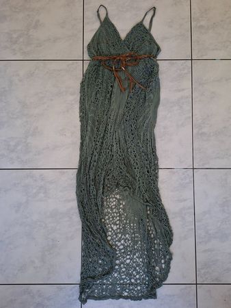 Damen Sommerkleid grün mit Gürtel Grösse S/M