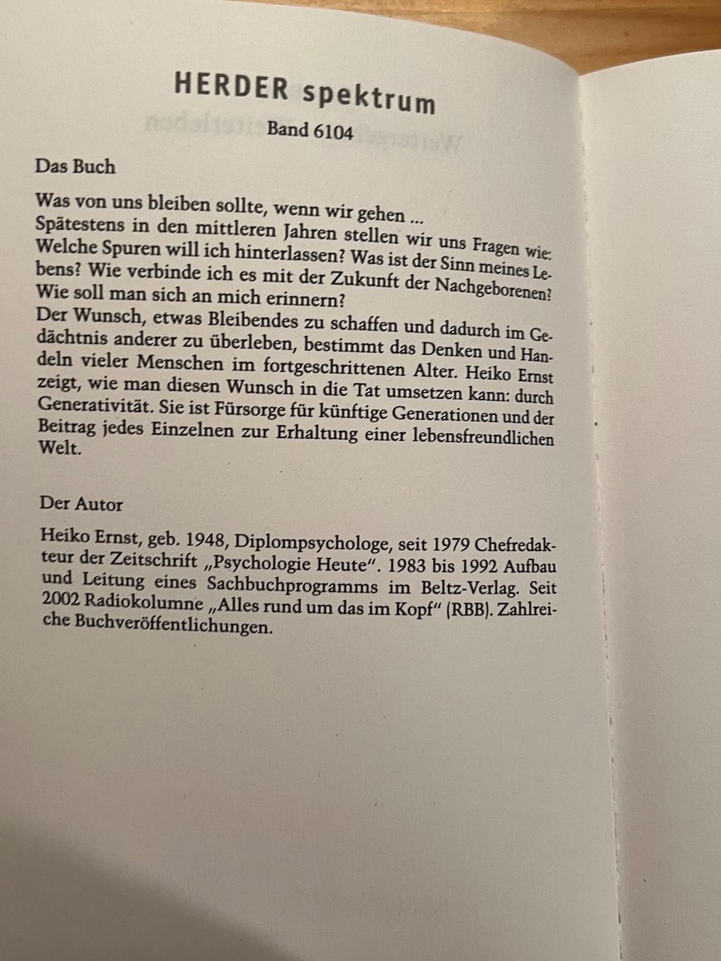 Libri: Heiko Ernst: Weitergeben - Weiterleben, TB – Usato da Schliern b. Köniz venduto da Corinu59 2