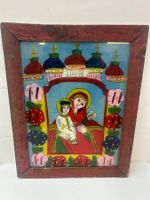 Malerei hinter Glas Hinterglasbild Madonna mit Kind 19. Jh.