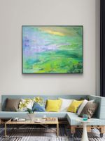 Gemälde auf Leinwand 100x80cm, grün lila Unikat!!!