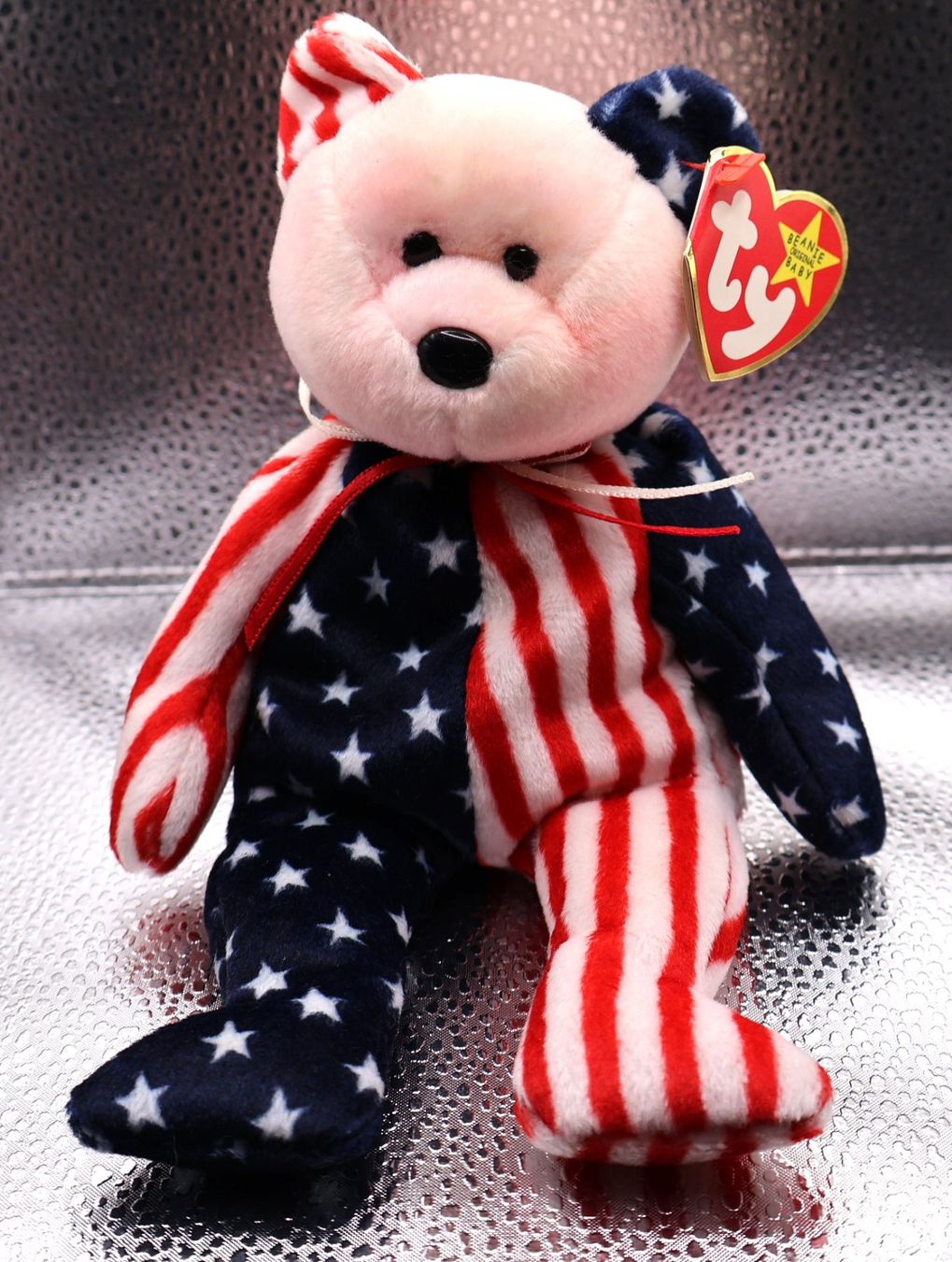 Ty Giocattoli: Ty Beanie Teddy SPANGLE rosa .. Geb.14.06.1999 – Usato da winterthur venduto da Beanieswis