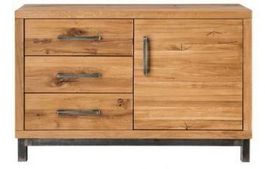 Kommode BREST Eiche massiv 107 x 77 cm 3 Schubladen