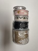 5 Rollen Weihnachtsband, Dekoband, Geschenksband, Stoffband,