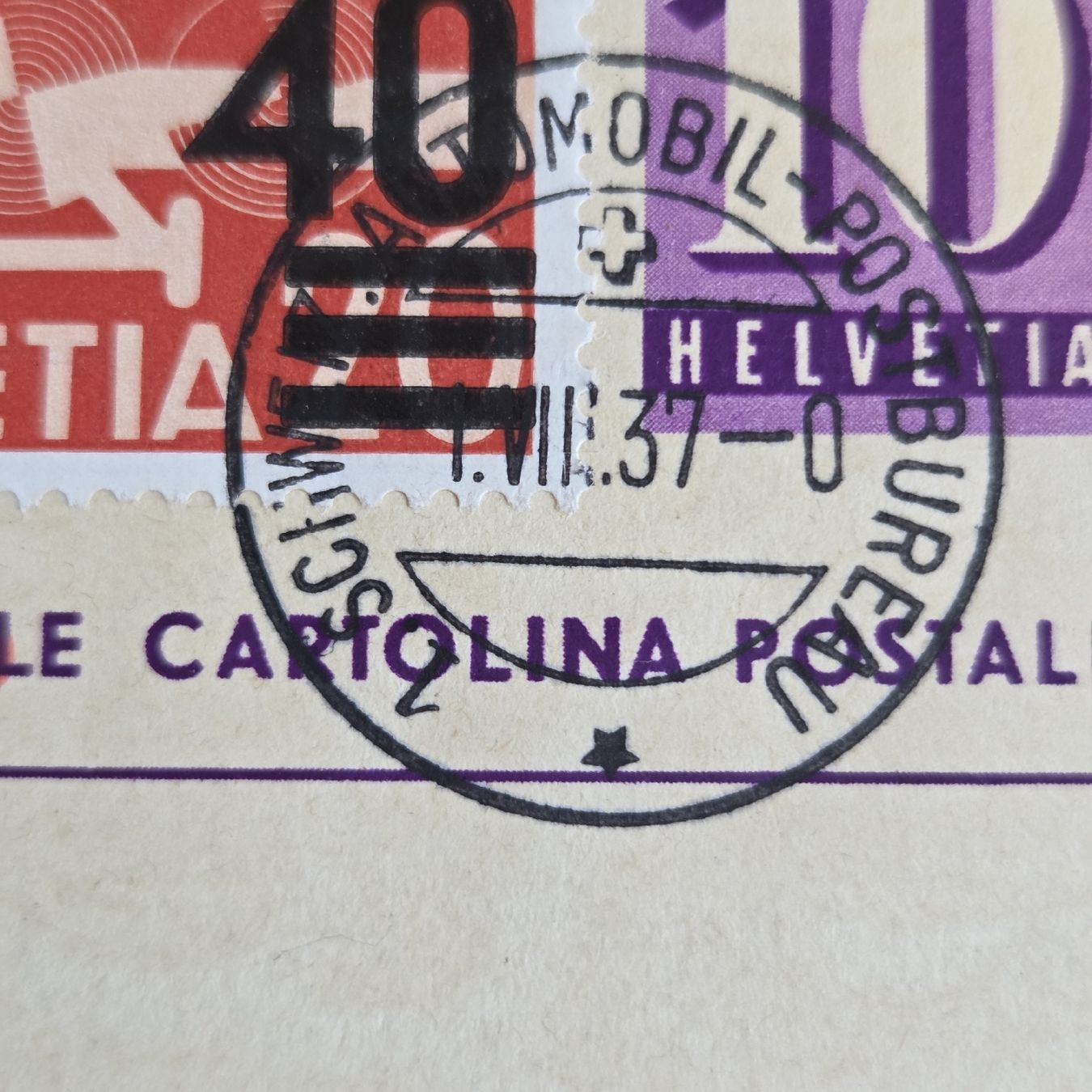 Alle Briefmarken: Postkarte Flugpost 1937 – Gebraucht aus Stans von Ducati16 3