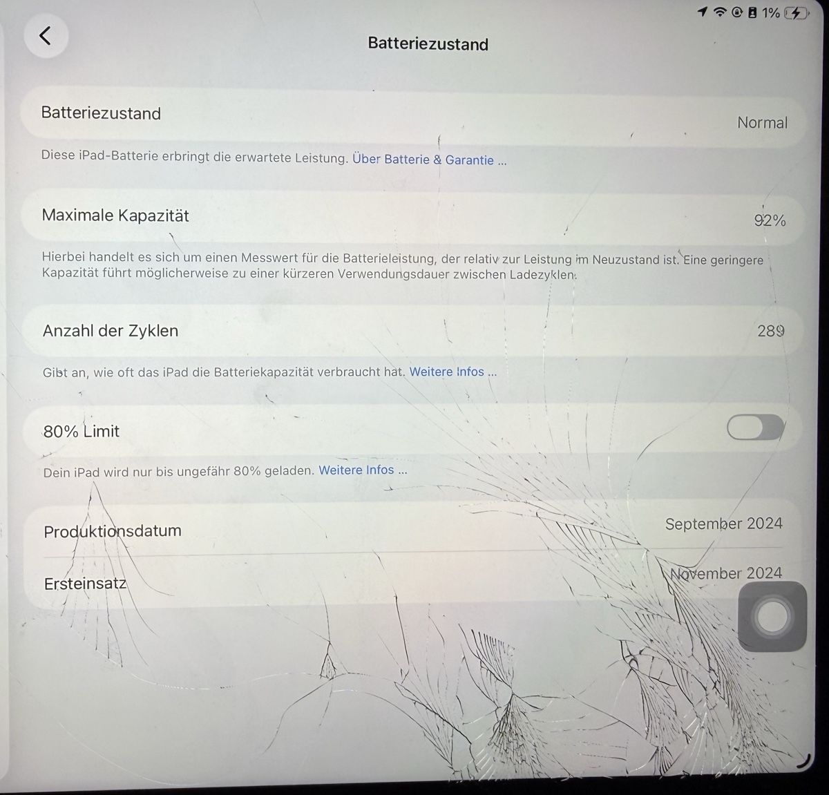 Apple Tablet PC: IPad Air / 11 Zoll, M2 mit Displayschaden – Difettoso da Gockhausen venduto da atiman 2