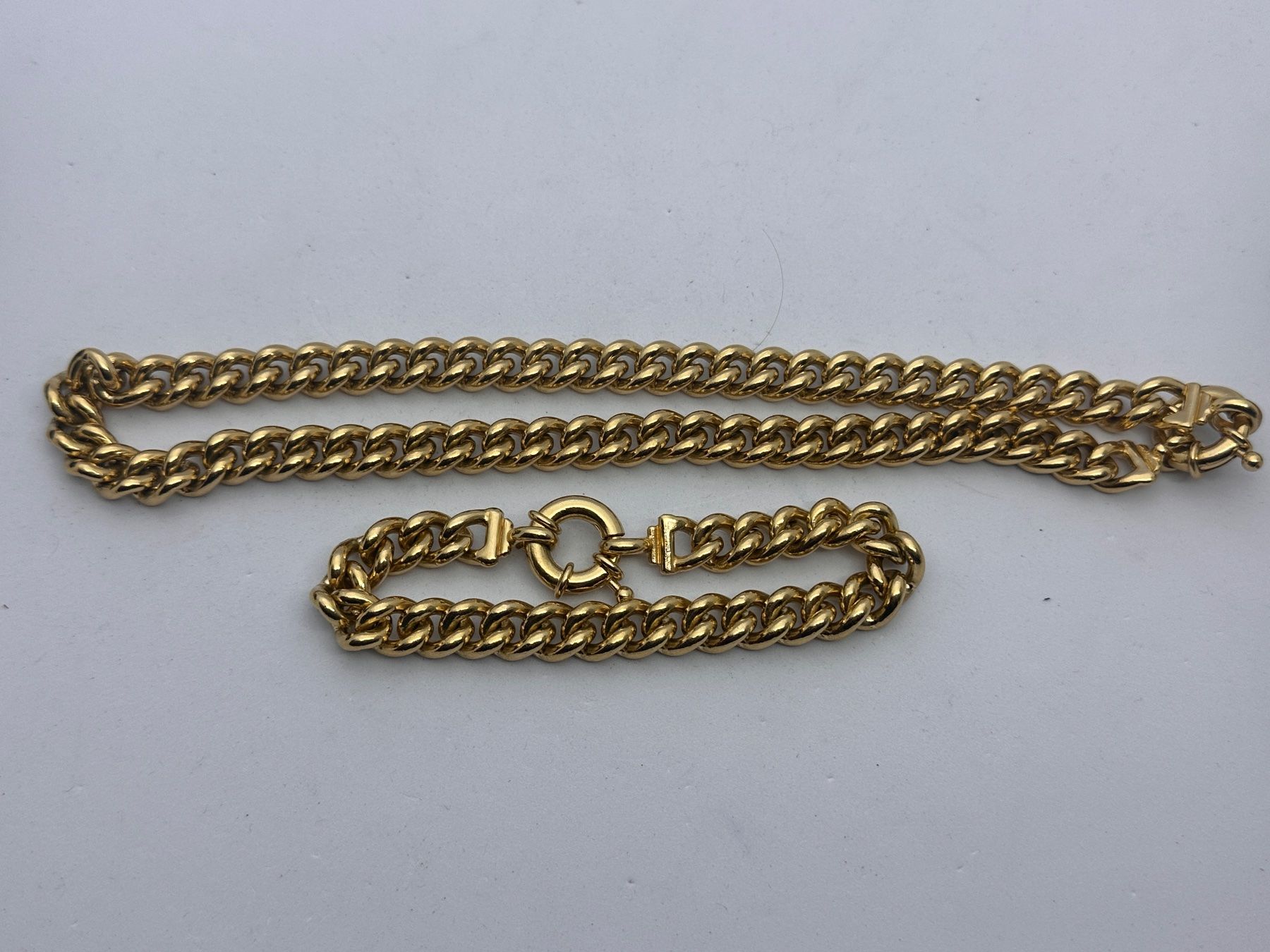 Catenine: Vergoldete Panzerkette und Armband Set – Usato da Brüttisellen venduto da AlphaOmega05