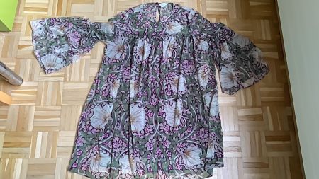 H&M MORRIS Tunika Kleid NEU 42 44 floral grün bordeaux Boho