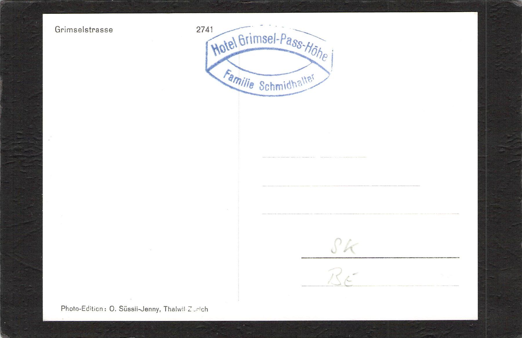 Cartoline postali: Grimselstrasse , Oldtimer BE 17500,Stempel Hotel Grimselpass – Usato da Reichenburg venduto da Pipo-67 1