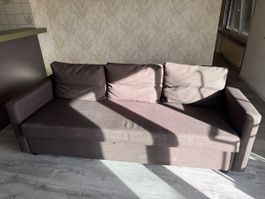 Schlafsofa braun mit Bettkasten gebrauchter Zustand