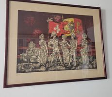 Lithographie Originale de Luc Michel Schüpfer (1964)