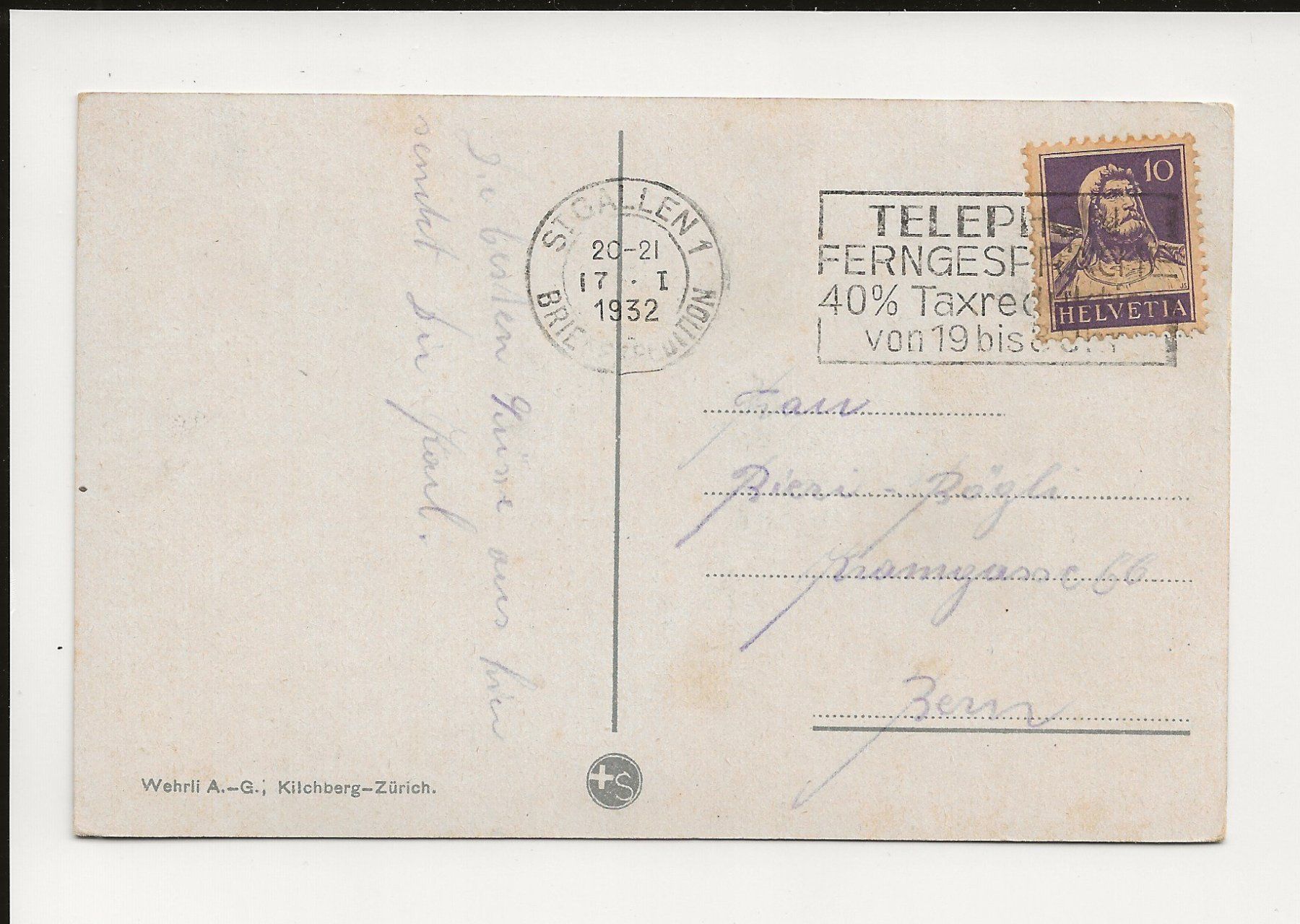 Ansichtskarten: AK 1932 St. Gallen Stiftskirche – Gebraucht aus Greifensee von 315WDO 1