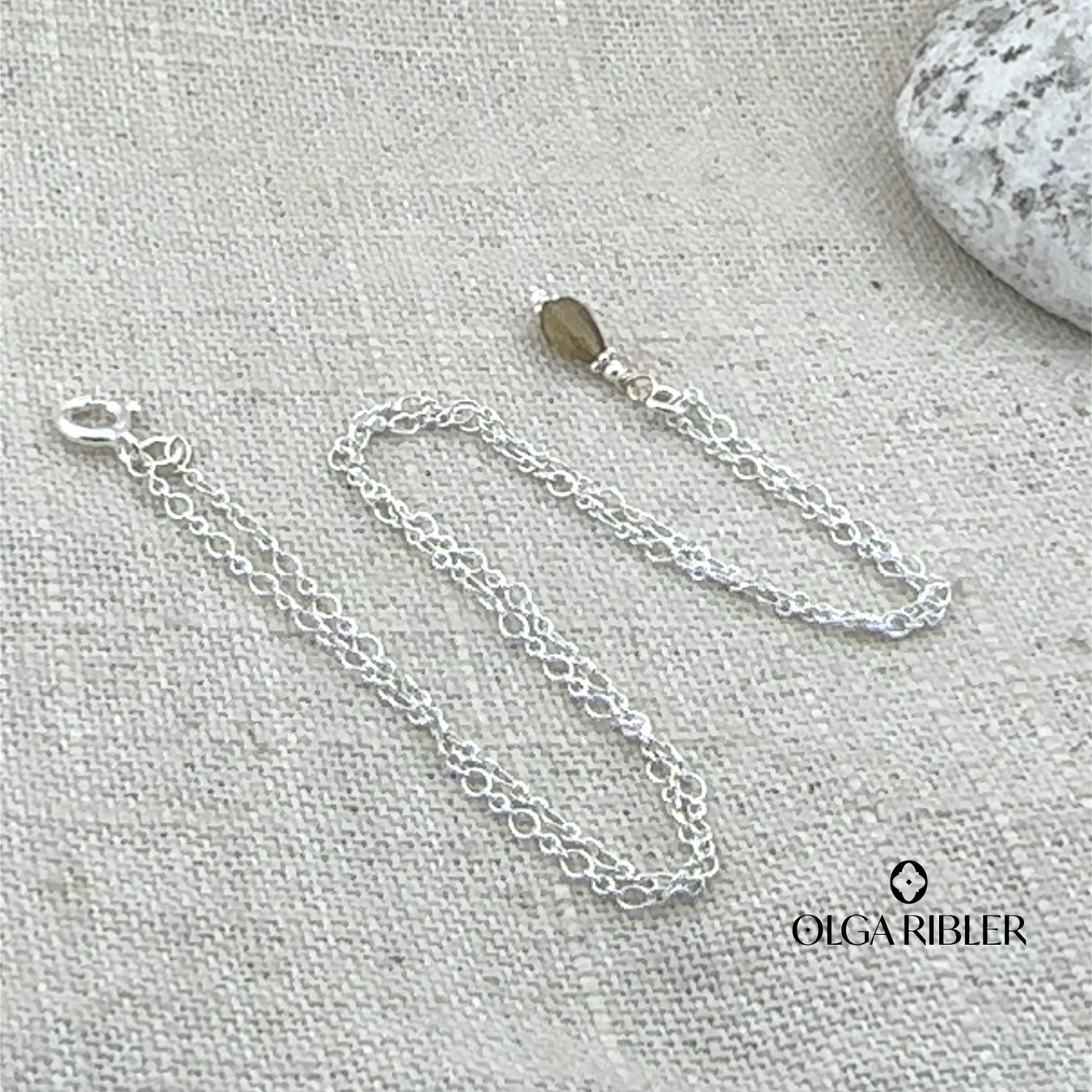 Olga Ribler Catenine: Silberkette fein 2 mm mit Turmalin 45 cm – Nuovo (secondo la descrizione) da Luzern venduto da Schmuckoutlet 4