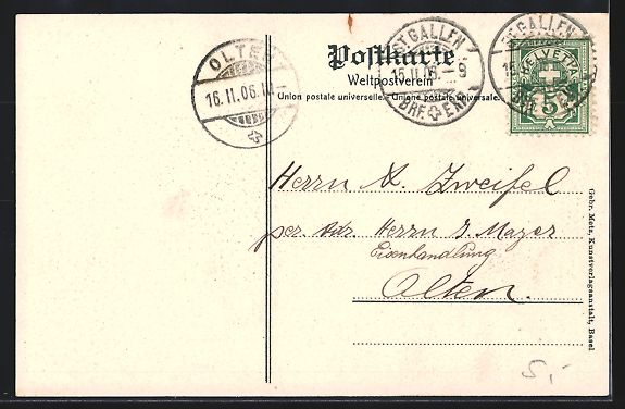 Cartoline postali: AK St. Gallen, Kantonsschule im Schnee – Usato da Berlin venduto da bartko-reher 1