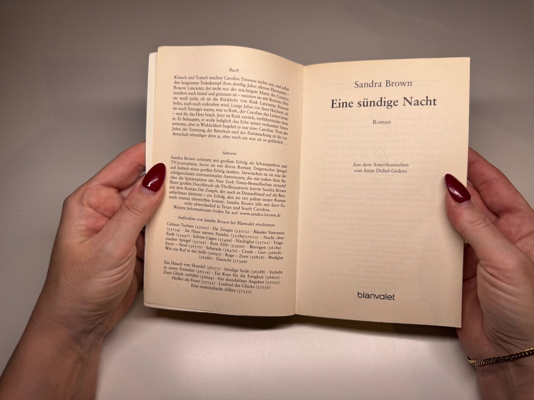 Bücher: ROMAN: Sandra Brown, Eine sündige Nacht – Gebraucht aus Grosswangen von Deutsche_Romane 2
