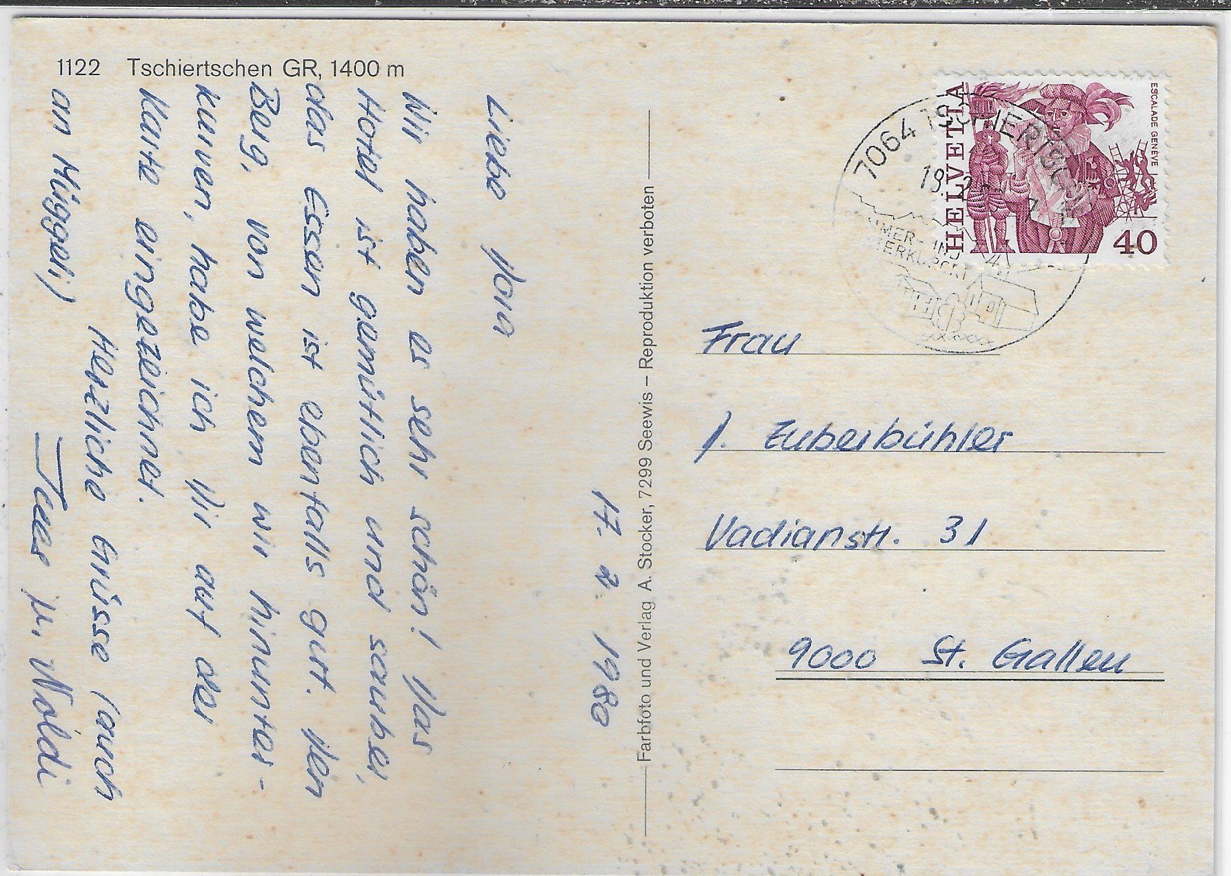 Cartoline postali: Tschiertschen im Winter - Multiview – Usato da Ettingen venduto da Kartenplanet 1