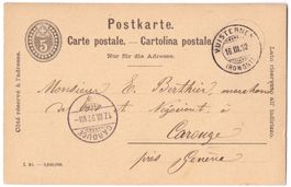 PK 1892 von Vuisternens (Romont, FR) nach Carouge (GE)