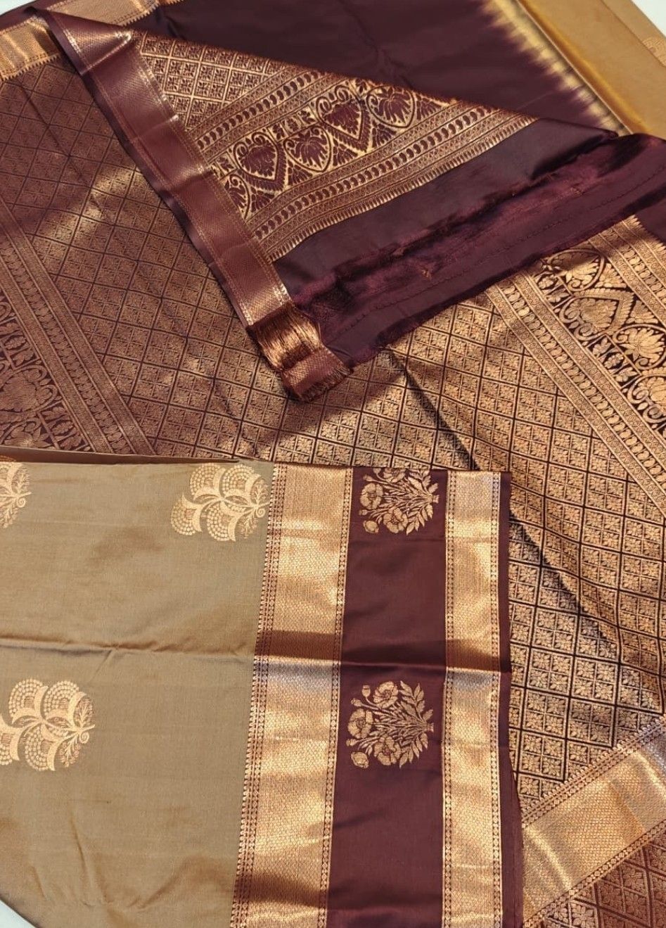 Vestiti: Semi kanchi pattu saree – Nuovo e nell'imballaggio originale da Les Acacias venduto da minnie6 2