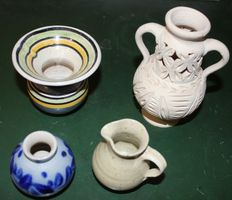 Geschenk Dekoration 4 Ziervasen Handarbeit