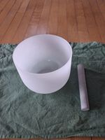 Kristall Klangschale 20cm mit Klöppel und Ring neuwertig
